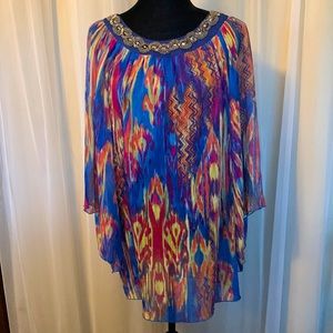 Multicolored Oversized Flowy Valerie Stevens Top